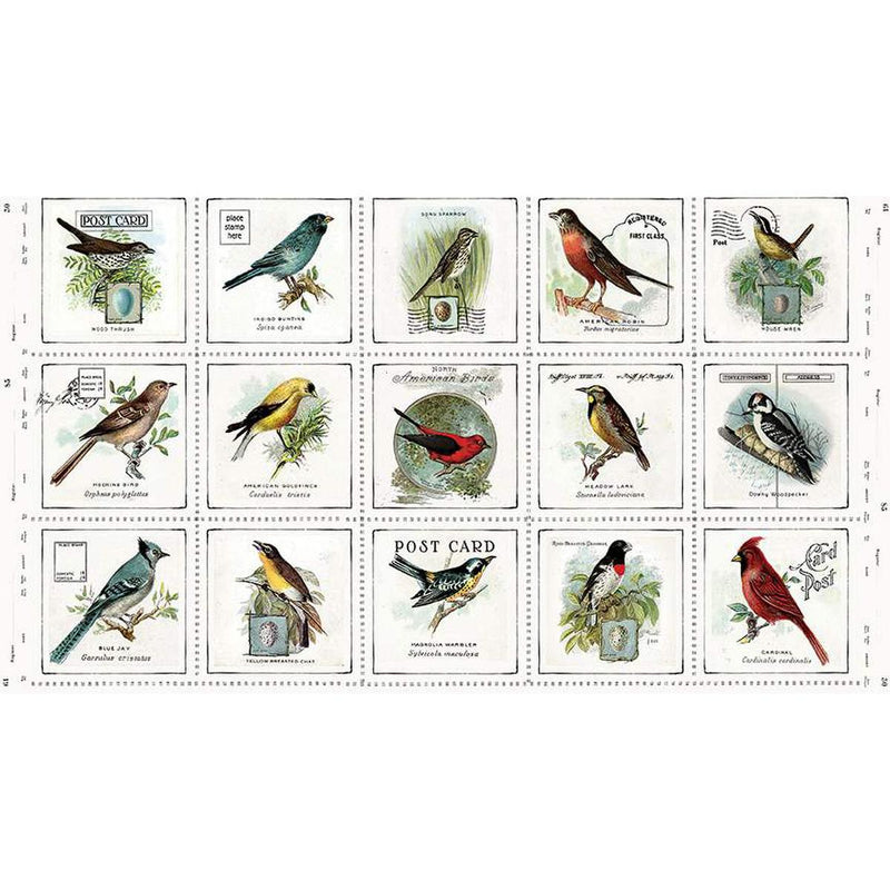 Art Journal Song Birds Patch Panel Multi Pre-Cut Panel 24 x 42