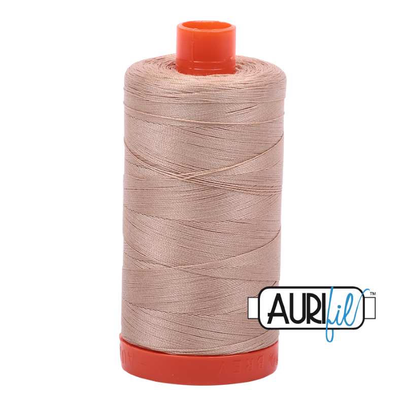 Aurifil Beige 50 wt Cotton Thread 1422 yd Spool