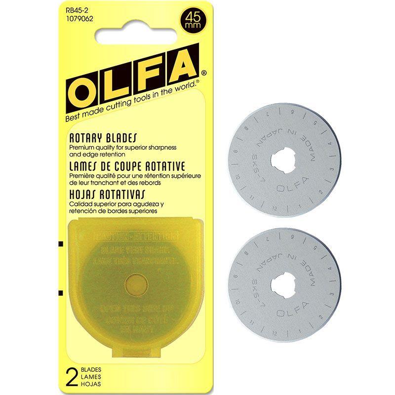 Olfa 45mm Rotary Cutter Blades - 2 Pak