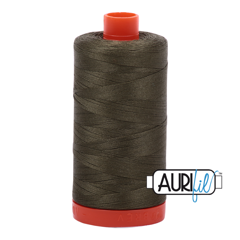 Aurifil Army Green 50 wt Cotton Thread 1422 yd Spool