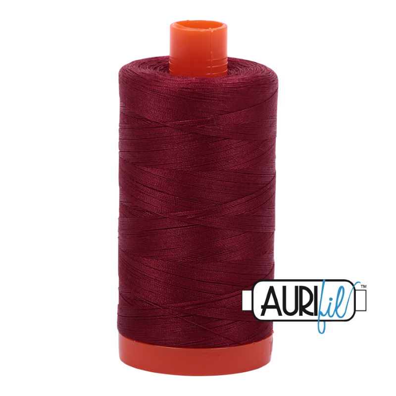Aurifil Dark Carmine Red 50 wt Cotton Thread 1422 yd Spool