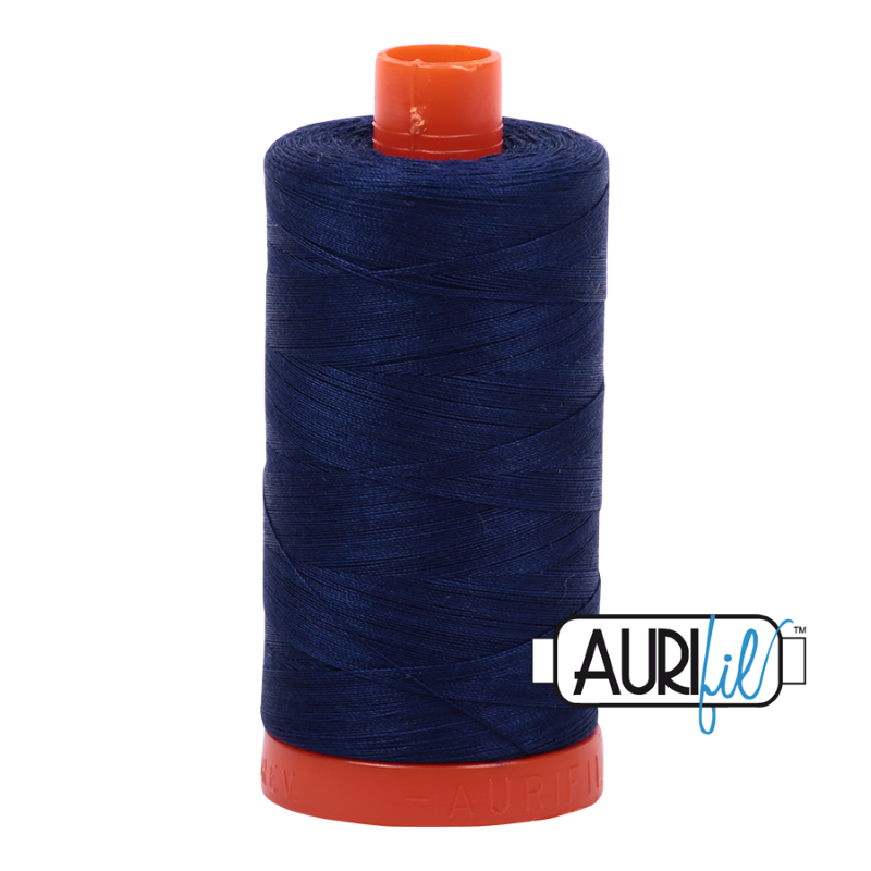 Aurifil Dark Navy 50 wt Cotton Thread 1422 yd Spool