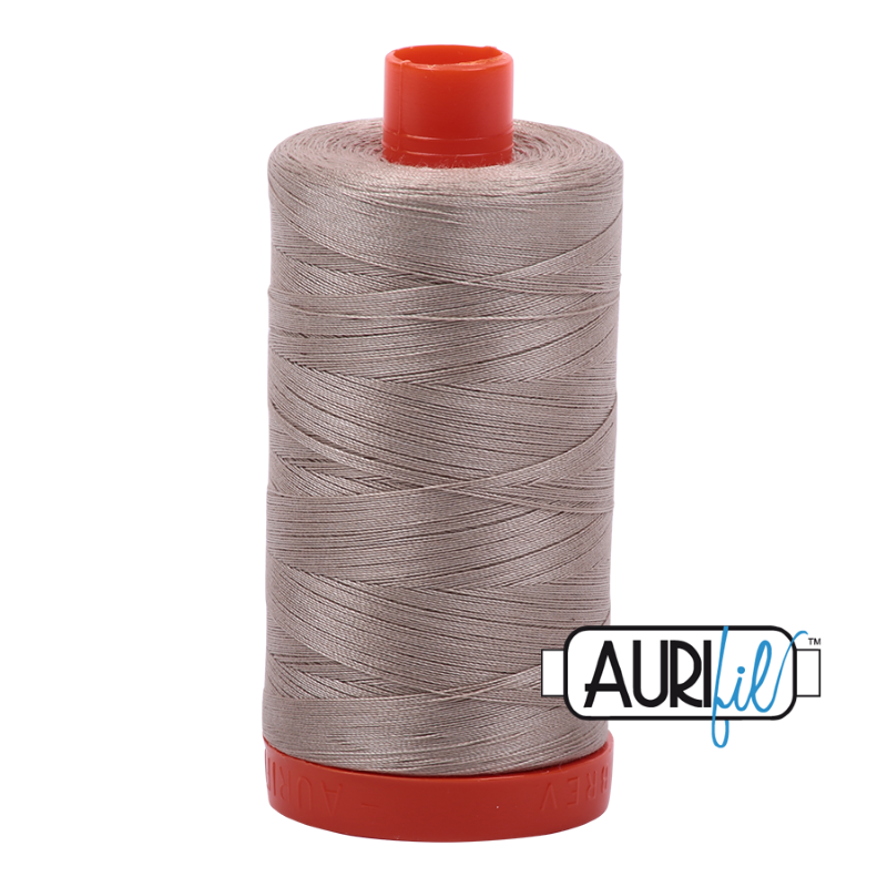 Aurifil Rope Beige 50 wt Cotton Thread 1422 yd Spool