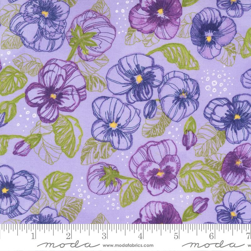 Pansys Posies Watercolor Lavender