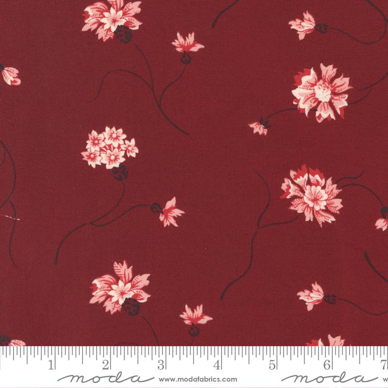 Red and White Gatherings Floret Large Burgundy Red