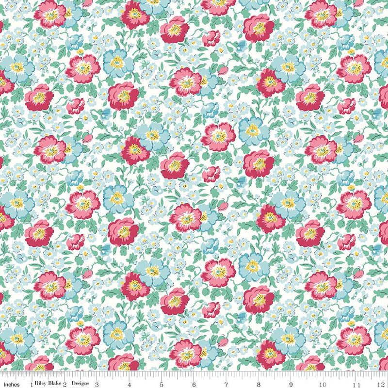 Liberty Riviera Coastal Flowers Blue