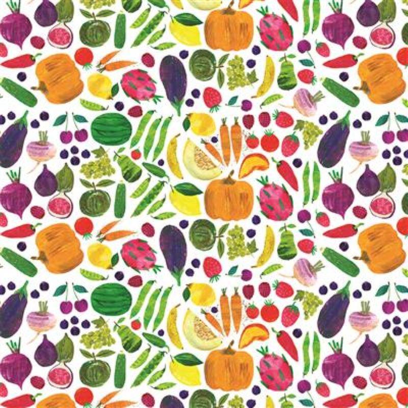 Seasons Fruits and Veggies White Multi