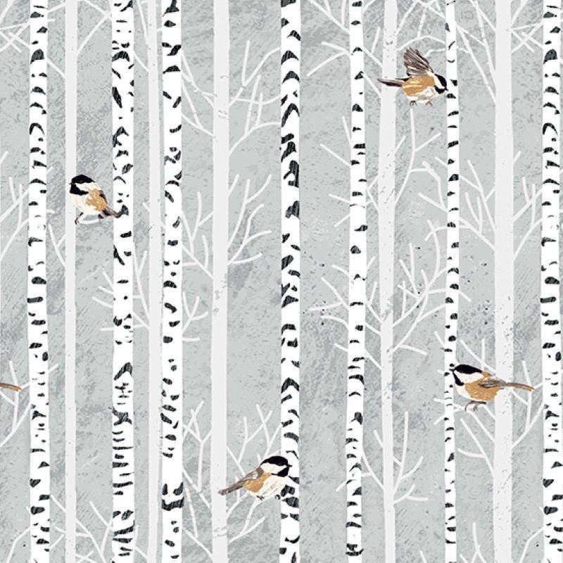 Woodland Winter Feathered Friends Gray